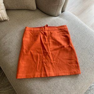 Willi Smith orange wool blend skirt